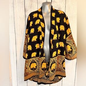 Cardigan type lightweight elephant, print size extra-large